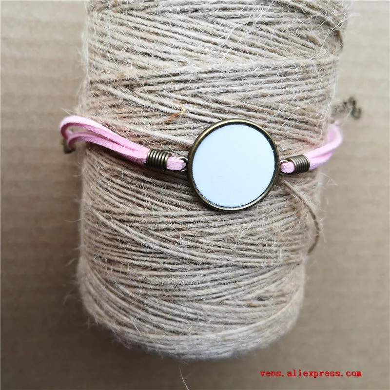 bronze-pink Сублимационные пустые браслеты для женщин, модные, с горячей печатью, веревочный браслет, diy расходные материалы, 6 цветов, 20 шт./лот - Окраска металла: bronze-pink