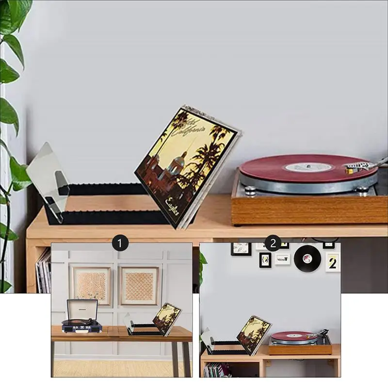 

Vinyl Record Storage Holder,Acrylic Ends,Display Your Singles and LPs in This Modern Portable Rack Unit