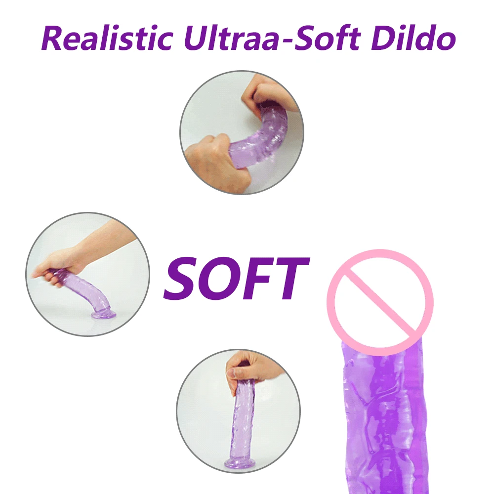 Realistic Dildo Anal Masturbator Sex Toys for Couples Crystal Jelly Suction Cup Penis Women Butt Plug Sexy |