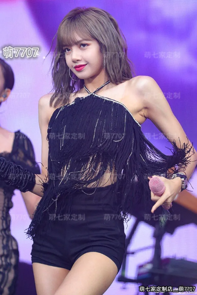 kpop Korean Celebrity White tassel sexy sleeveless sling vest tops+black slim High waist shorts women two piece outfits |
