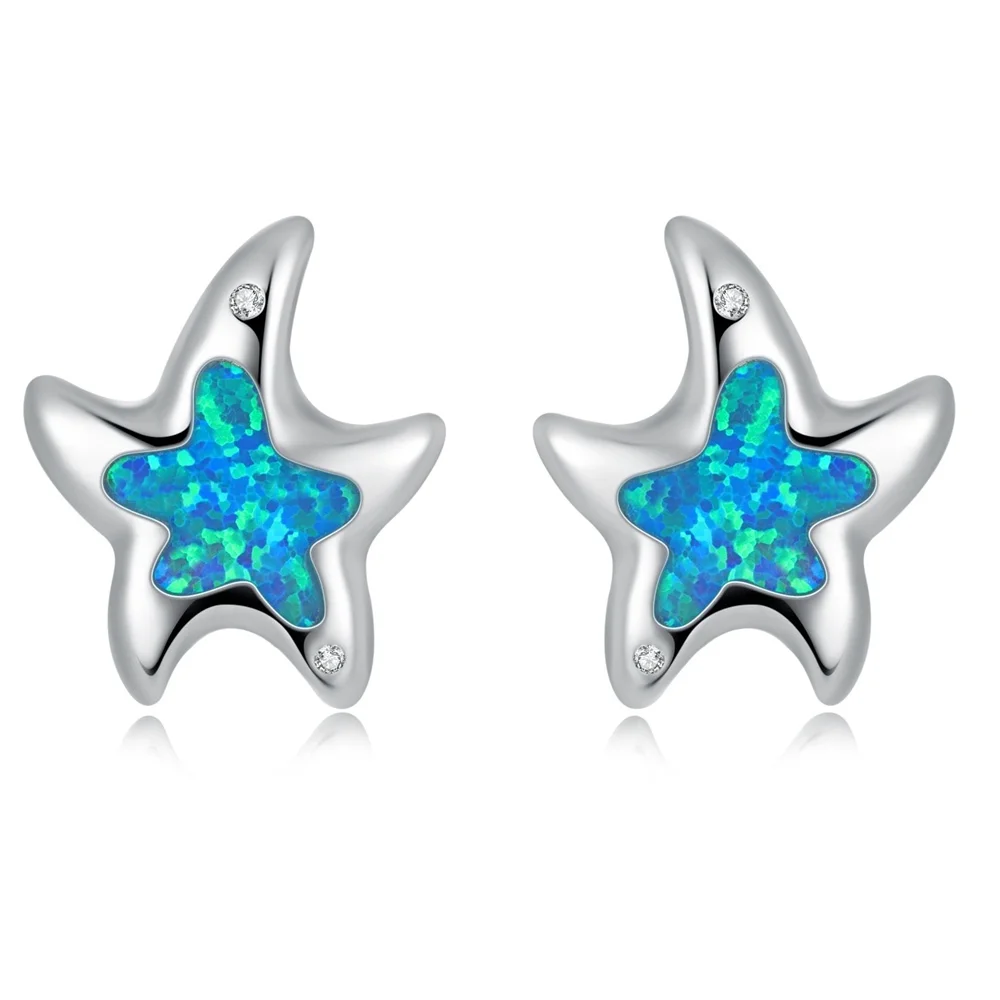 Женские серьги-гвоздики CiNily из стерлингового серебра 925 пробы с белым огненным