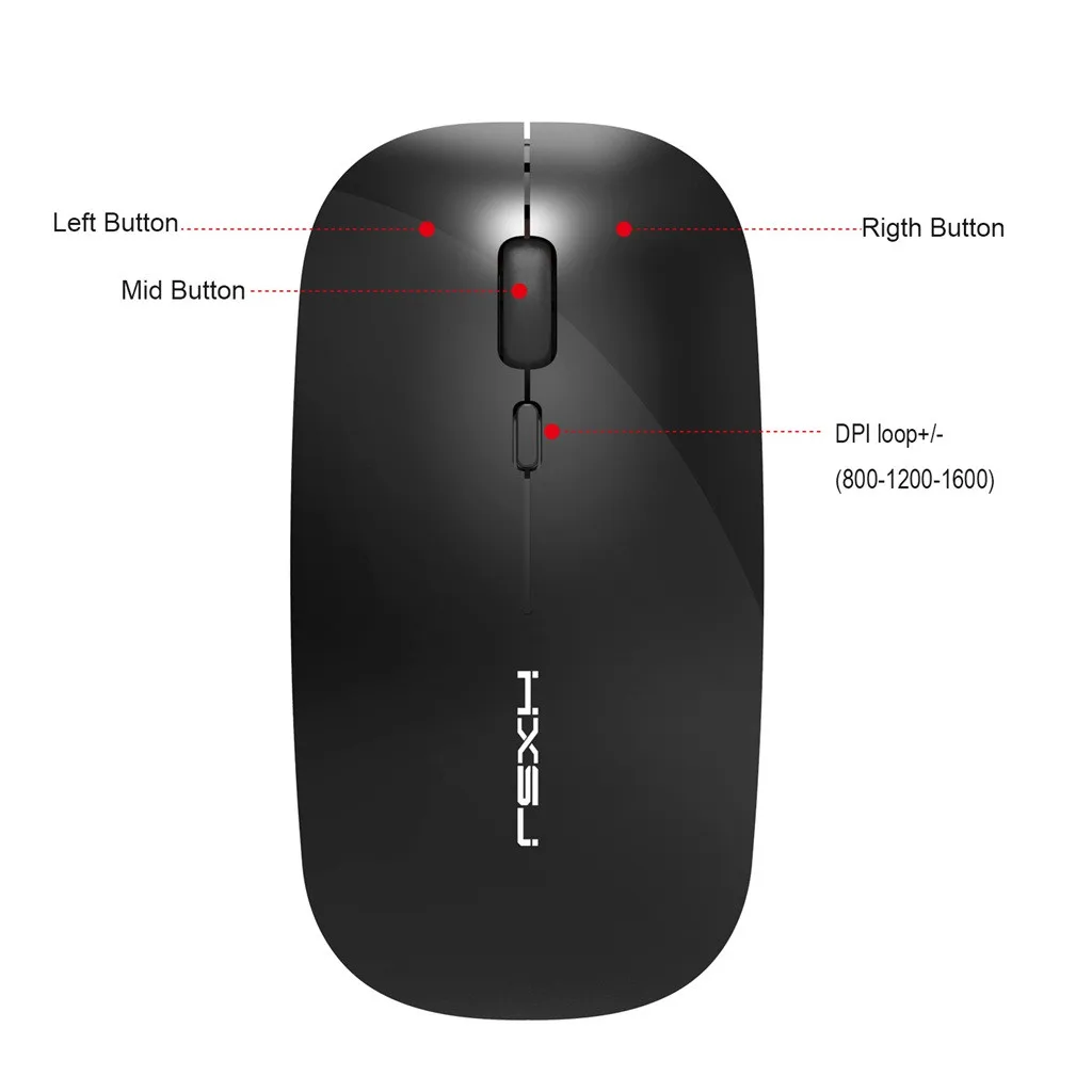 Мышь беспроводная HXSJ M60 1200DPI 2 4 ГГц USB + Type C|Мыши| |