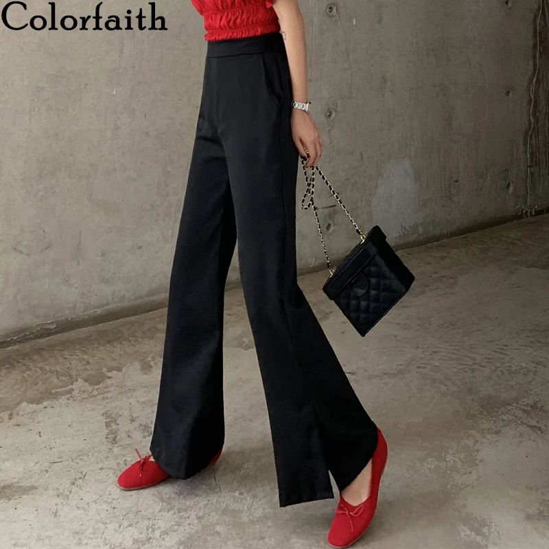 Colorfaith новинка 2020 весна лето женские штаны с высокой эластичной талией на молнии