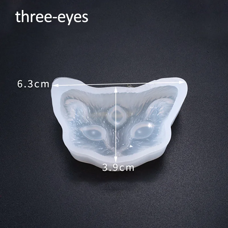 three-eyes 1 шт., форма для ювелирных изделий, форма головы кота, силиконовые, не ювелирные украшения-заколки, аксессуары, кристальная эпоксидная форма, портативные DIY формы для ювелирных инструментов - Color: three-eyes