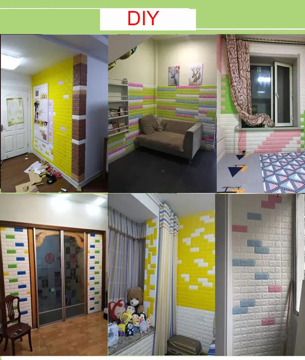 3D кирпичная Настенная Наклейка сделай сам спальня настенный Декор s настенная