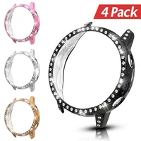 4 pack fashion diamond pc case for samsung galaxy watch 4 3 classic cover active 2 1 40mm 44mm 42mm 46mm 41mm women bling bumper