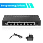 Kebidu RJ45 8 портов 100 Мбитс гигабитный сплиттер Ethernet сетевой коммутатор ethernet Lan концентратор высокая производительность Ethernet европейская вилкаСША