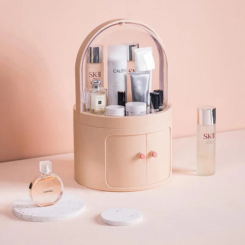 Ящик для хранения косметики коробка вместительная Пылезащитная в ванной комнате