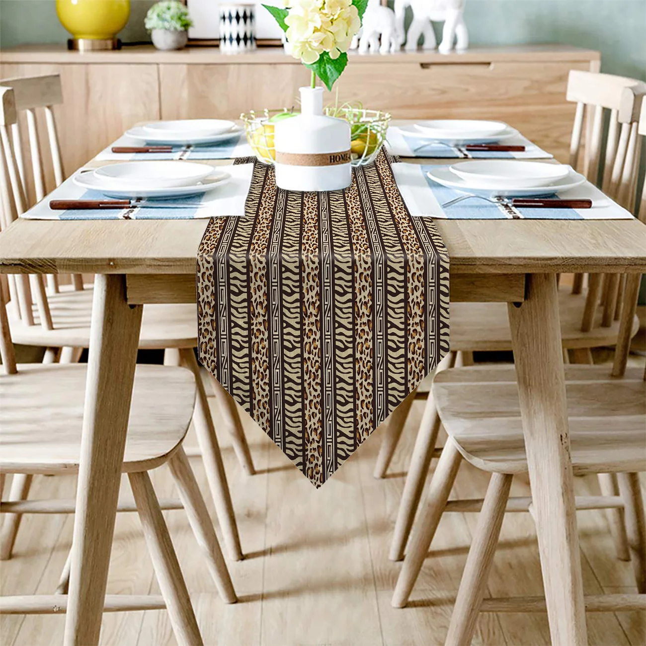 Скатерть из кожи животного в стиле пэчворк Леопардовый цвет Современная