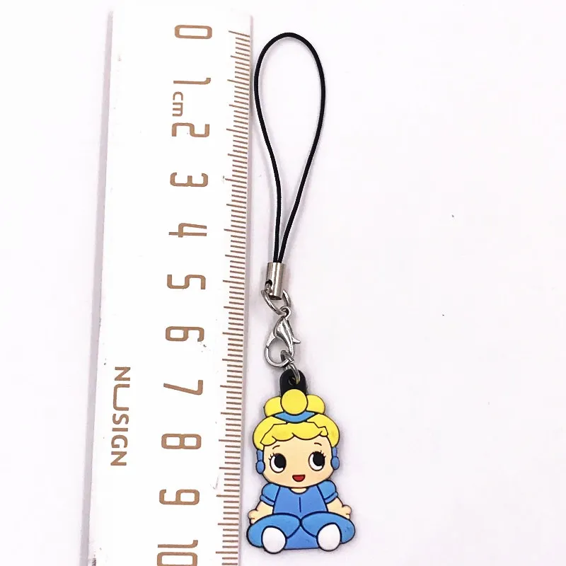 Синий 1 шт. Kawaii для принцессы в стиле Ариель мультфильм брелок для девочек сумка Подвеска ПВХ фигурка Подвески Аксессуары Брелки держатель веревки - Цвет: Синий