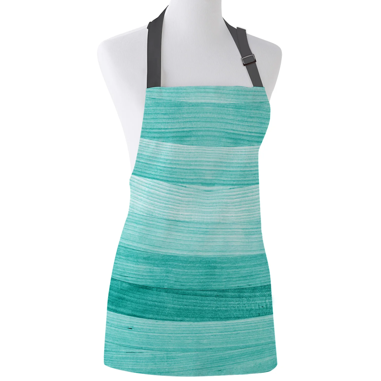 

Turquoise Wooden Board Cooking Kitchen Apron For Woman Men Chef Waiter Cafe Shop BBQ Hairdresser Aprons Bibs Kitchen Accessory