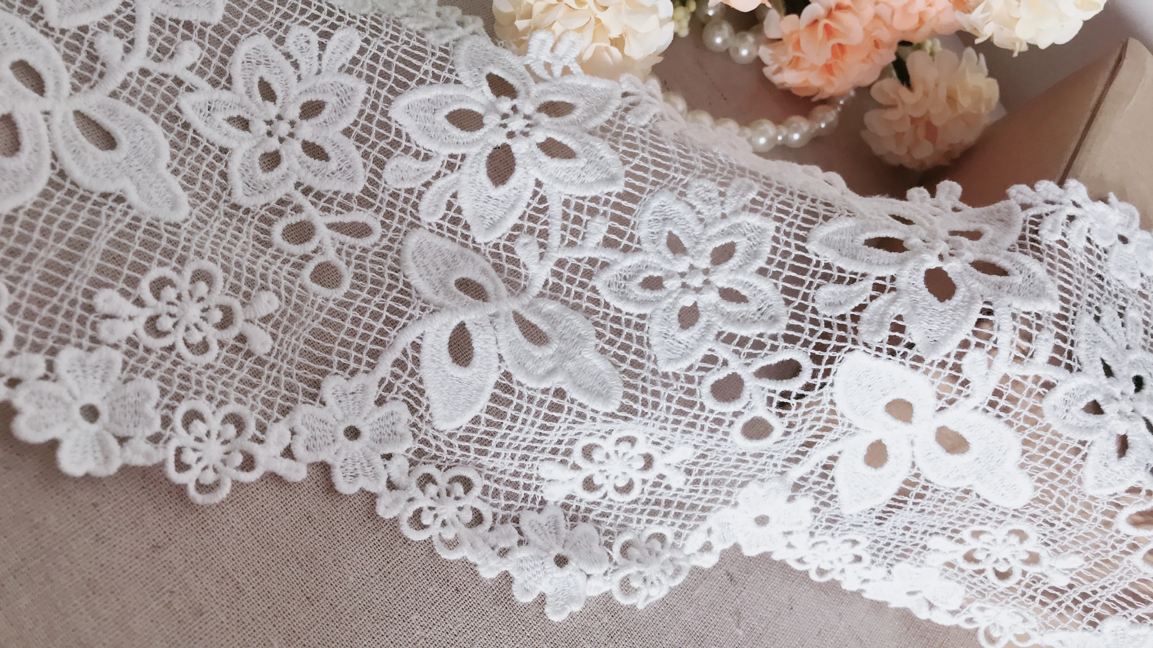 

Off White хлопковая кружевная отделка, винтажная кружевная отделка