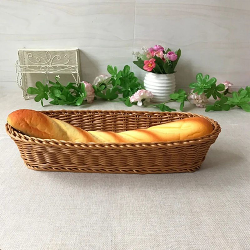 

Oval Wicker Woven Basket Bread Basket Serving Basket, 14Inch Storage Basket for Food Fruit Cosmetic Storage Tabletop and Bathroo