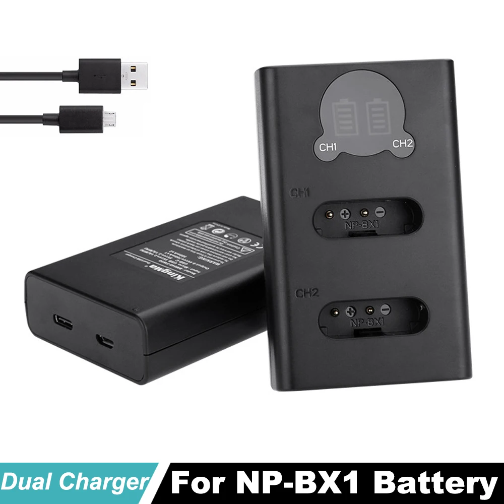 

New NP-BX1 Battery NP BX1 NPBX1 LCD Dual USB Mini Camera battery charger For Sony HDR-AS100v HDR-AZ1 AZ1VR AZ1VB AZ1VW