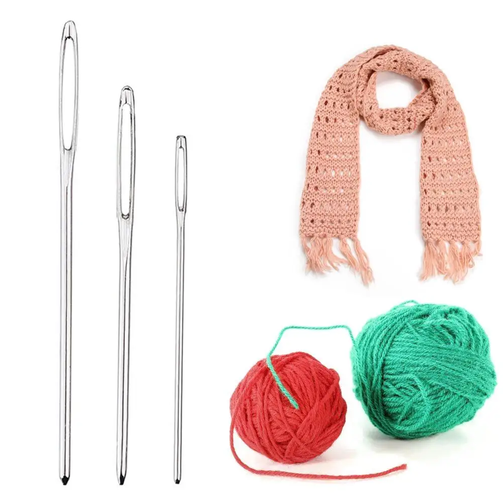 9PCS Metal Large Eye Blunt Sewing Needles Cross Stitch Knitting Needle Embroidery Thread Household Accessories | Дом и сад