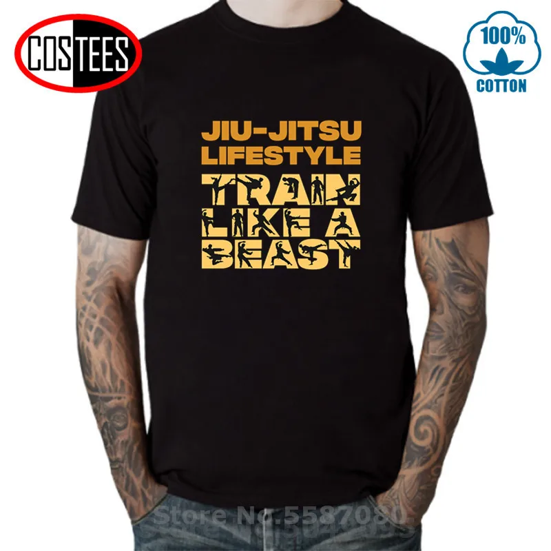 Тематика Бразильское джиу-джитсу дзюдо T shrit men Brazil Jiujitsu футболка BJJ Jiu Jitsu модные