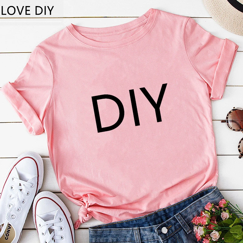 

Women Customize T-shirt White Pink Grey Yellow Black T-shirt Women's DIY customer t-shirt Wholesale