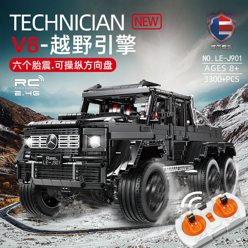

High tech Series 6x6 LAND CRUISER Advanced Off-road Vehicle Model Car Puzzle Boy Toys Building Block Bricks Toys Kid Gift Set