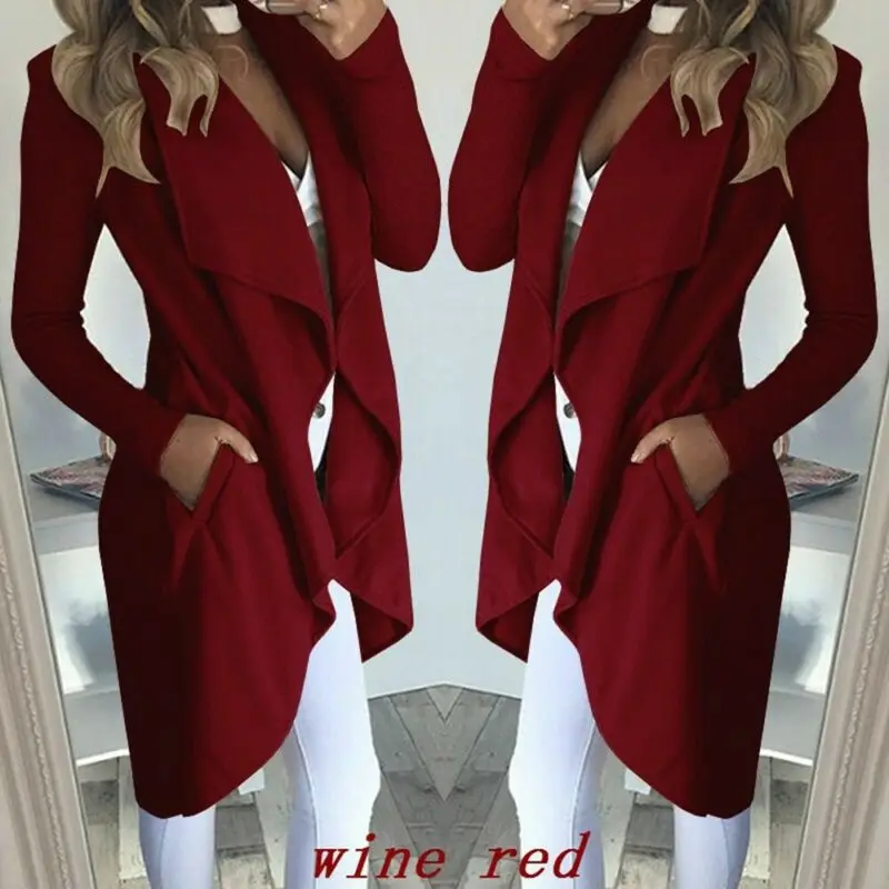 Женский Тренч облегающий Повседневный Блейзер верхняя одежда деловое длинное