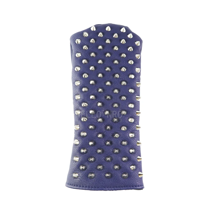 

Golf Club Headcovers 1Pcs Driver Fairway Hybird Rivets Red Blue PU Leather