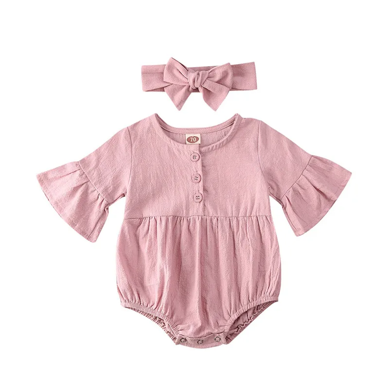Бесплатная доставка Одежда для новорожденных девочек боди с расклешенными