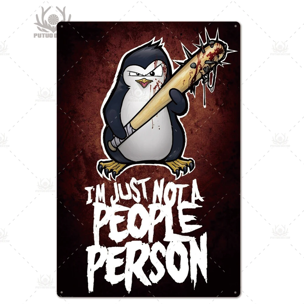 TH3030 Crazy Penguin металлический плакат Забавный металлический оловянный знак железная Живопись Домашний Декор декоративная металлическая тарелка Настенный декор - Цвет: TH3030