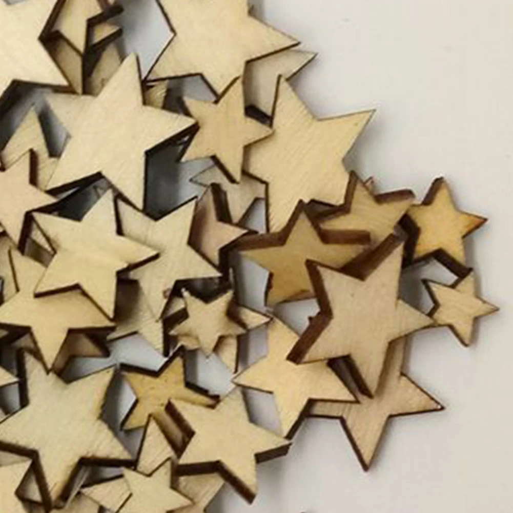 

Light Weight DIY Crafts Gifts Supplies Graffiti Wooden Stars Scrapbooking Buttons Ornaments Handmade Size Mixing Embellishments