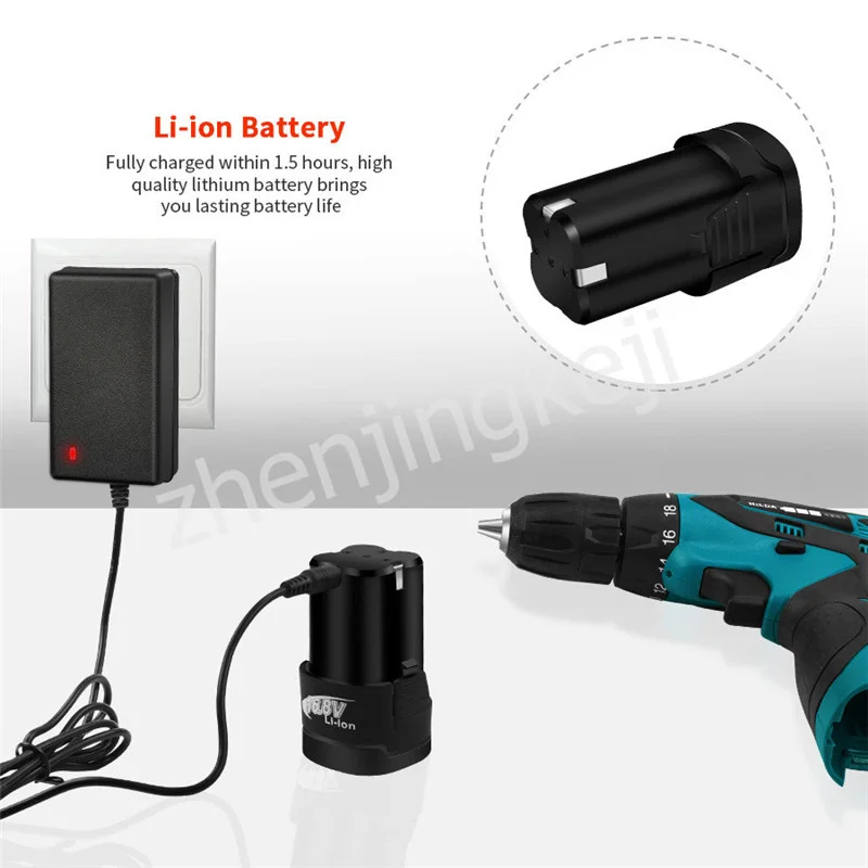 

16.8v Cordless Screwdriver Drill Double Speed Rechargeable lithium Battery LED light Waterproof Hand Drill