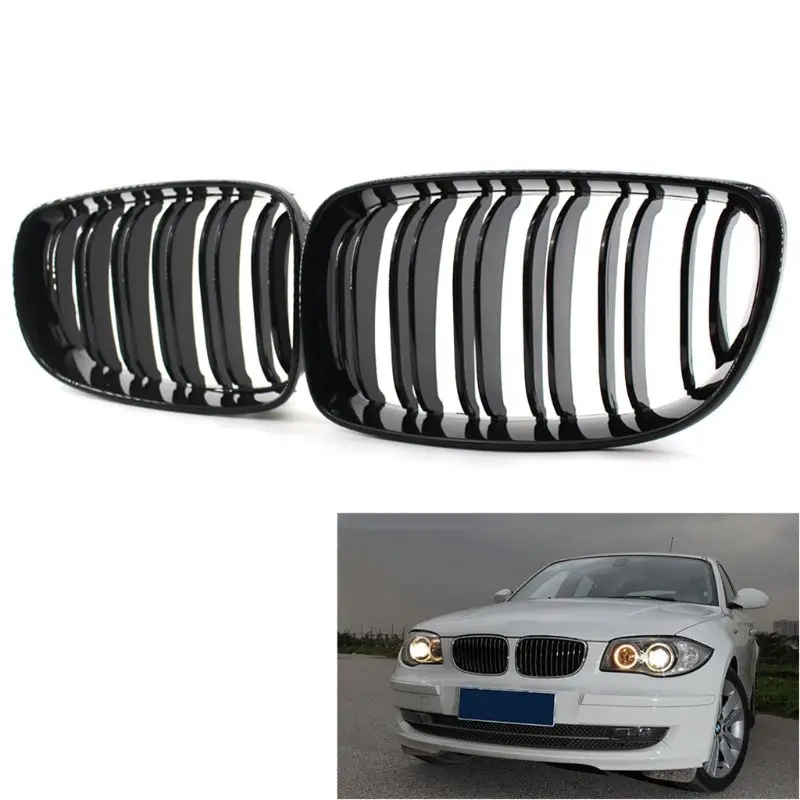 

2PCS Car Front Bumper Kidney Grille Inlet Grill for B-MW 1 Series E81 E87 08-11