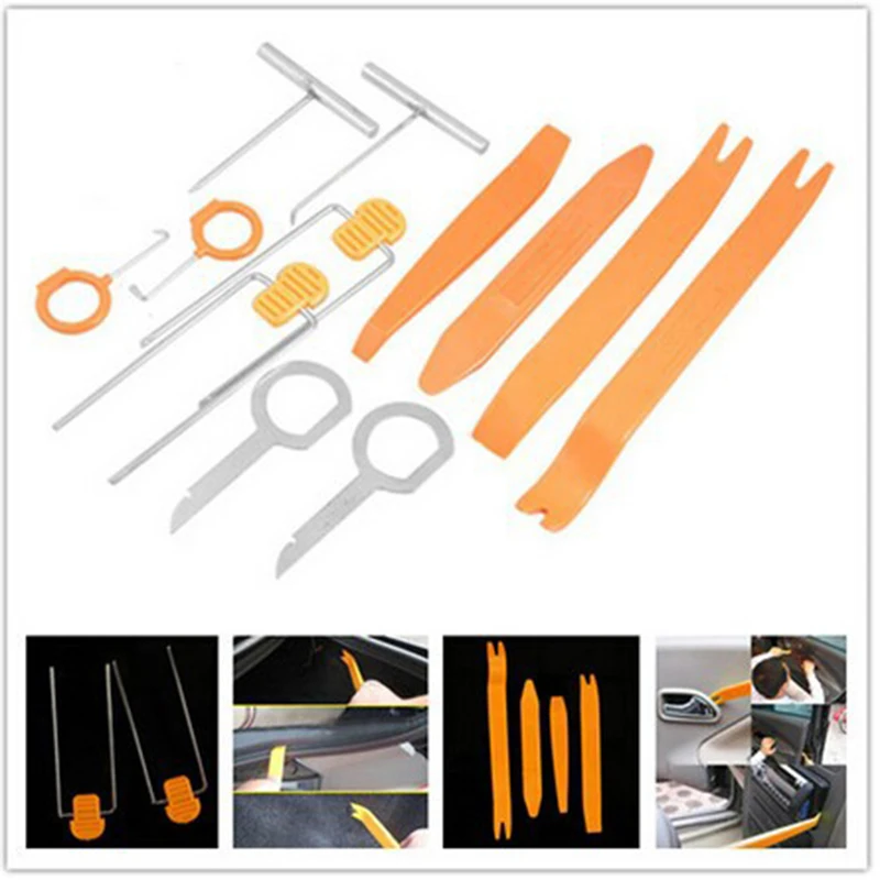12pcs Professional Car Disassembly Tools Automobile Door Audio Door Clip Panel Trim Dash Clip Panel Trim Removal Tool Kit