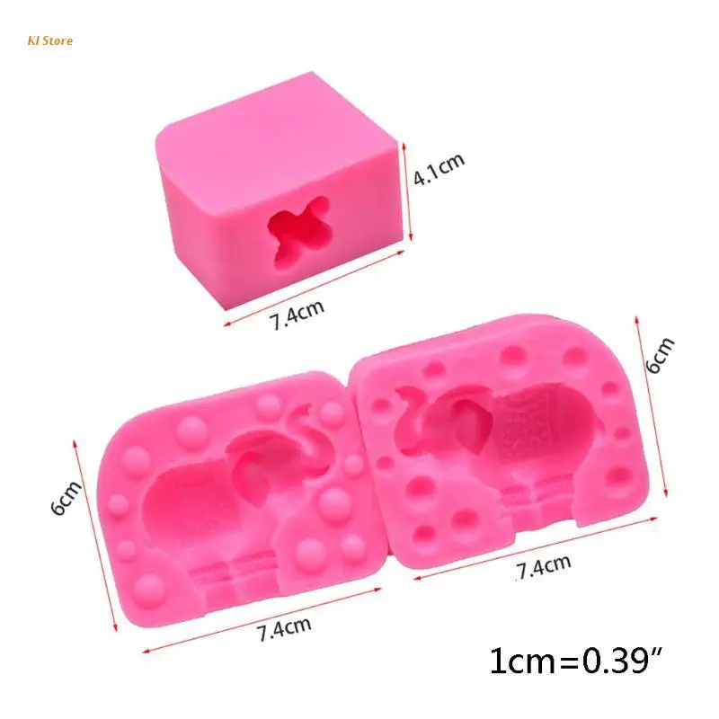

DIY Baking 3D Elephant Modeling Mold Fondant Chocolate Cake Decoration Handmade Soap Silicone Molds