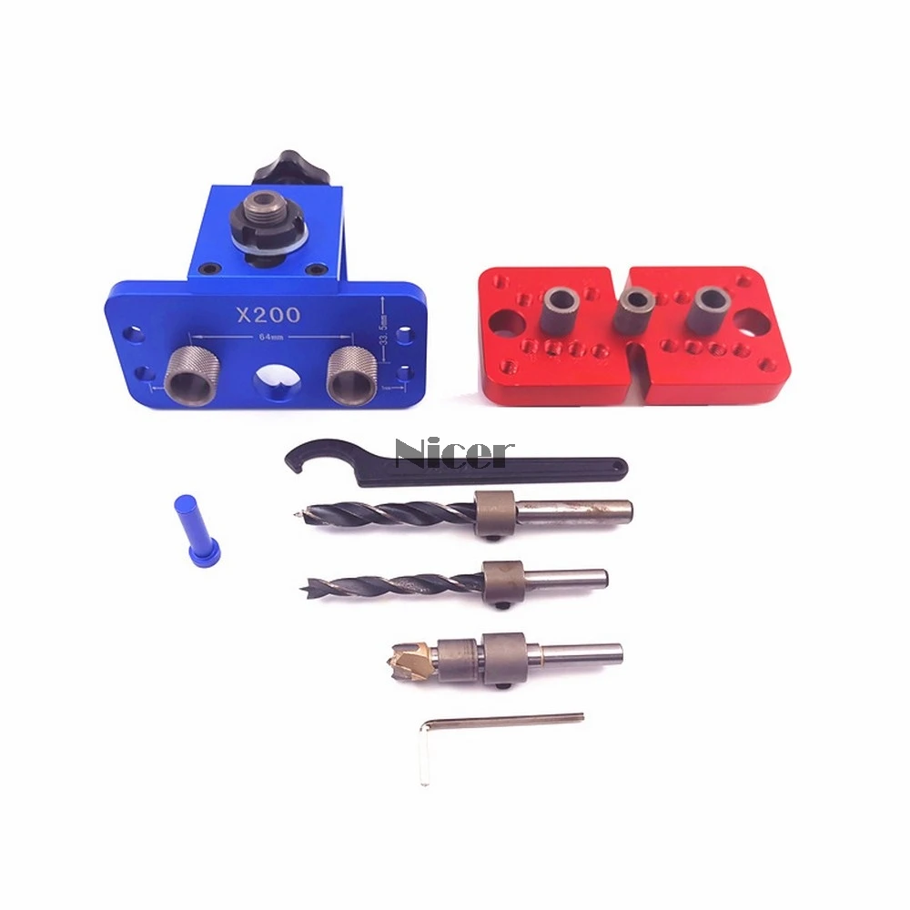 NEW 3 in 1 Woodworking Doweling Jig Kit With Positioning Clip Adjustable Drilling Guide Puncher Locator Carpentry Tools