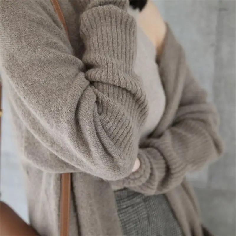 

Long Sleeve Loose Knitted Cardigan Female Sweater sovercoat Women Sweaters and Cardigans 2018 New Fashion Autumn Winter