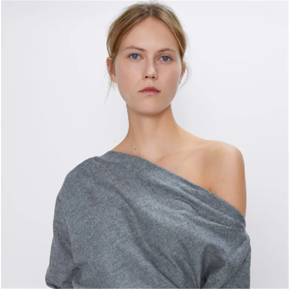 ZA 2019 женская рубашка модная Новая Осенняя Женская Асимметричная богемная с