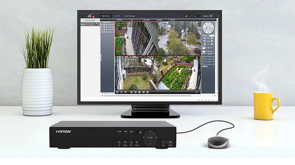 H.VIEW CCTV DVR 8ch H.264 AHD DVR NVR 8ch цифровой видеорегистратор для видеонаблюдения 1080P HDMI видео выход Поддержка аналоговая AHD ip-камера