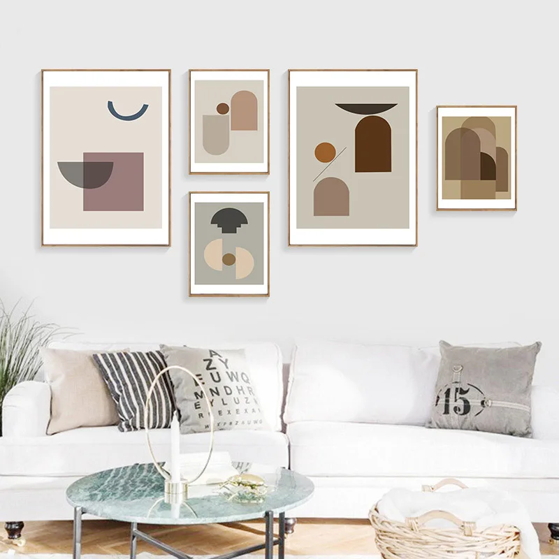 

Geometric Abstract Canvas Poster Wall Art Minimalist Print Painting Nordic Decorative Picture Modern Living Room Decoration