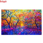 Полная квадратная алмазная живопись абстрактная живопись, роспись дерева, опавших листьев фотографии для вышивка круглые алмазы мозаики картины