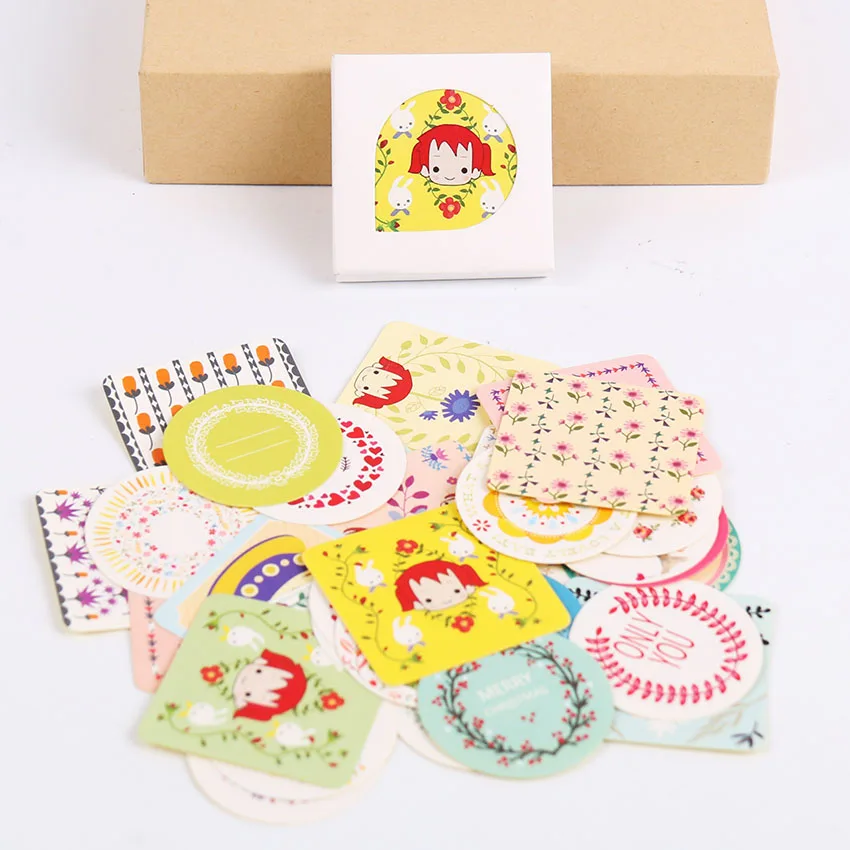 DIY милые животные Kawaii Девушка винтажная бумажная наклейка Романтическая любовь украшение дневника Скрапбукинг 1 сумка = 38 шт - Цвет: 1