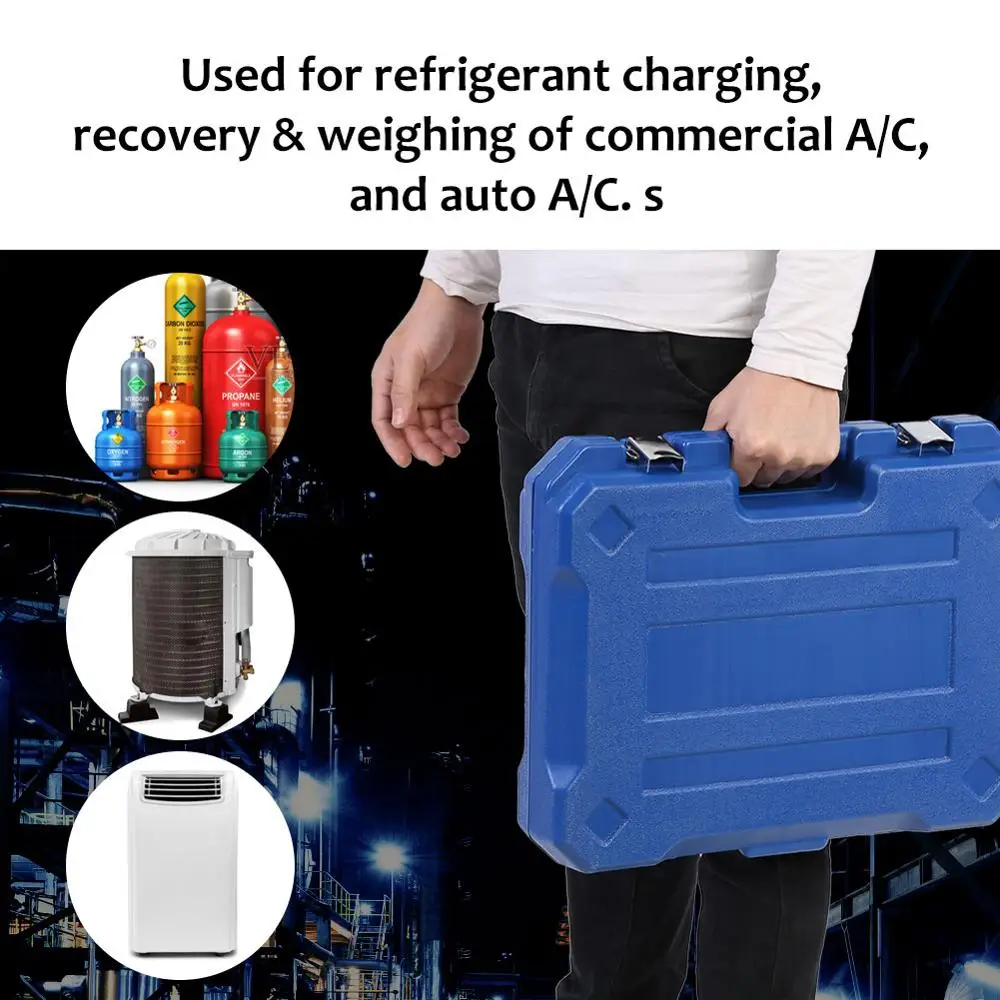 220lb/100 кг электронные цифровые хладагентом Вес с большим ЖК дисплей Дисплей чехол