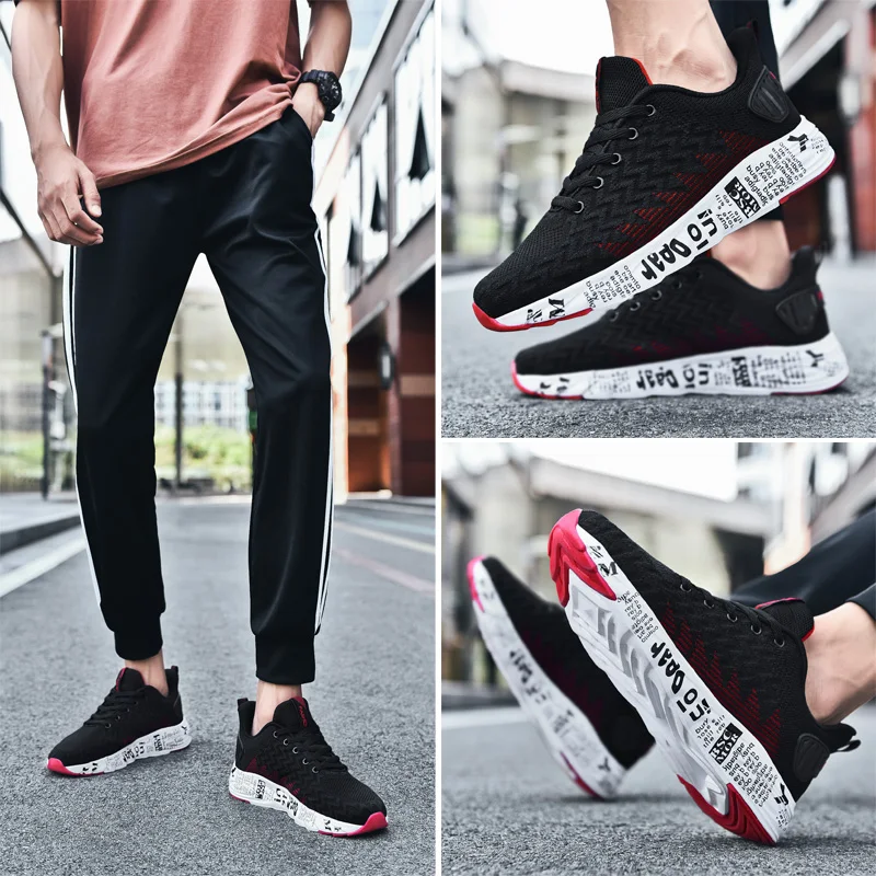 

de man breathable spring Sneaker sapatos informales para mens shoes hot knitting sapato Sneakers Fashion Male shoe sneakers on