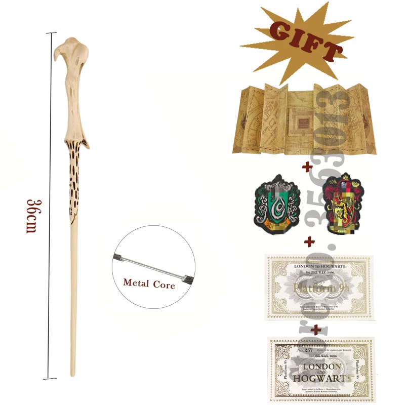 

Bellatrix Magic Wand Metal Core with the Marauder's Map 2 Tickets 2 Patches as Gift No Box 34 Kinds of Wands Options