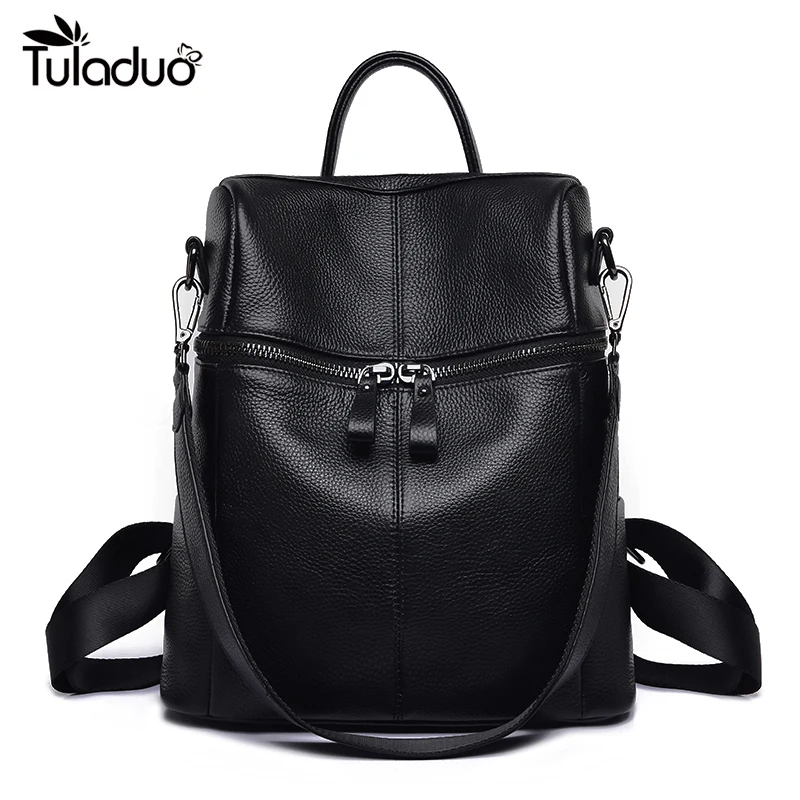 

Multi-function Women Backpack Lady 100% Genuine Leather Backpacks Female School Rucksack College Shoulder Satchel Travel Bag