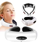 Электрический импульсный массажер для шеи и плеч, 6 режимов, обезболивание, уход за здоровьем, релаксация шейного позвонка, инфракрасный нагрев, физиотерапия
