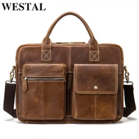 westal shoulder bag men handbags totes for laptop 14 zip messenger bag man leather briefcases bags men genuine leather bags 7212