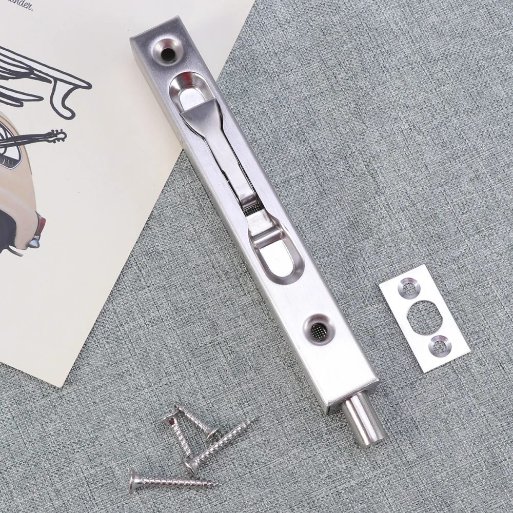 

6 inch Stainless Steel Safety Door Bolts Anti-Theft Lock Buckle Thickened Stainless Steel Fire Door (Silver)