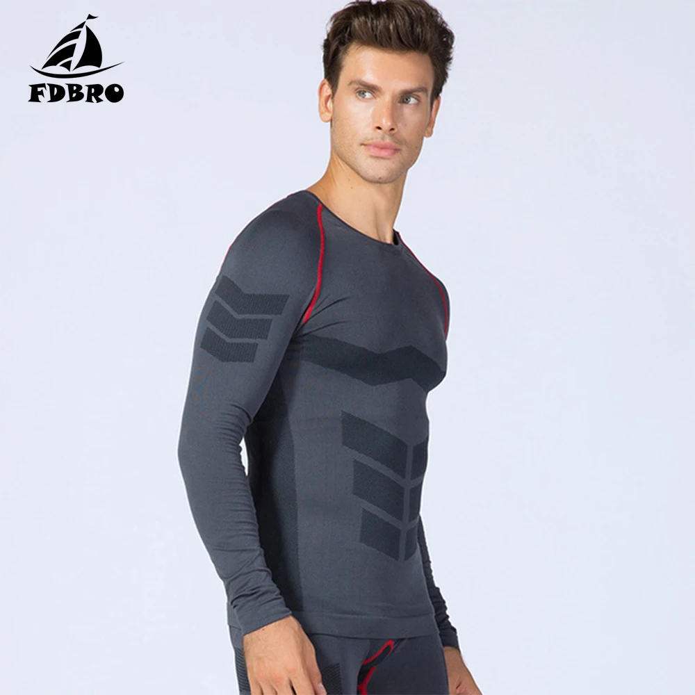 FDBRO 2020 горячая Распродажа мужские футболки с длинным рукавом для фитнеса