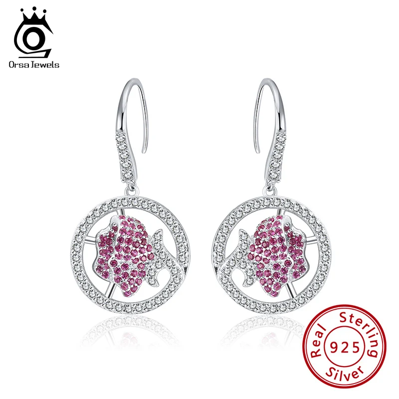 ORSA JEWELS кольцо Стильный 31 мм Для женщин длинные круглая капля серьга с белый