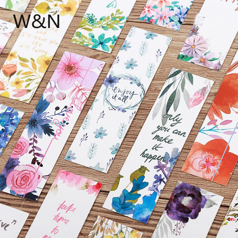 30 шт./лот красивые цветы зеленые растения кавайная Закладка бумажные книжные