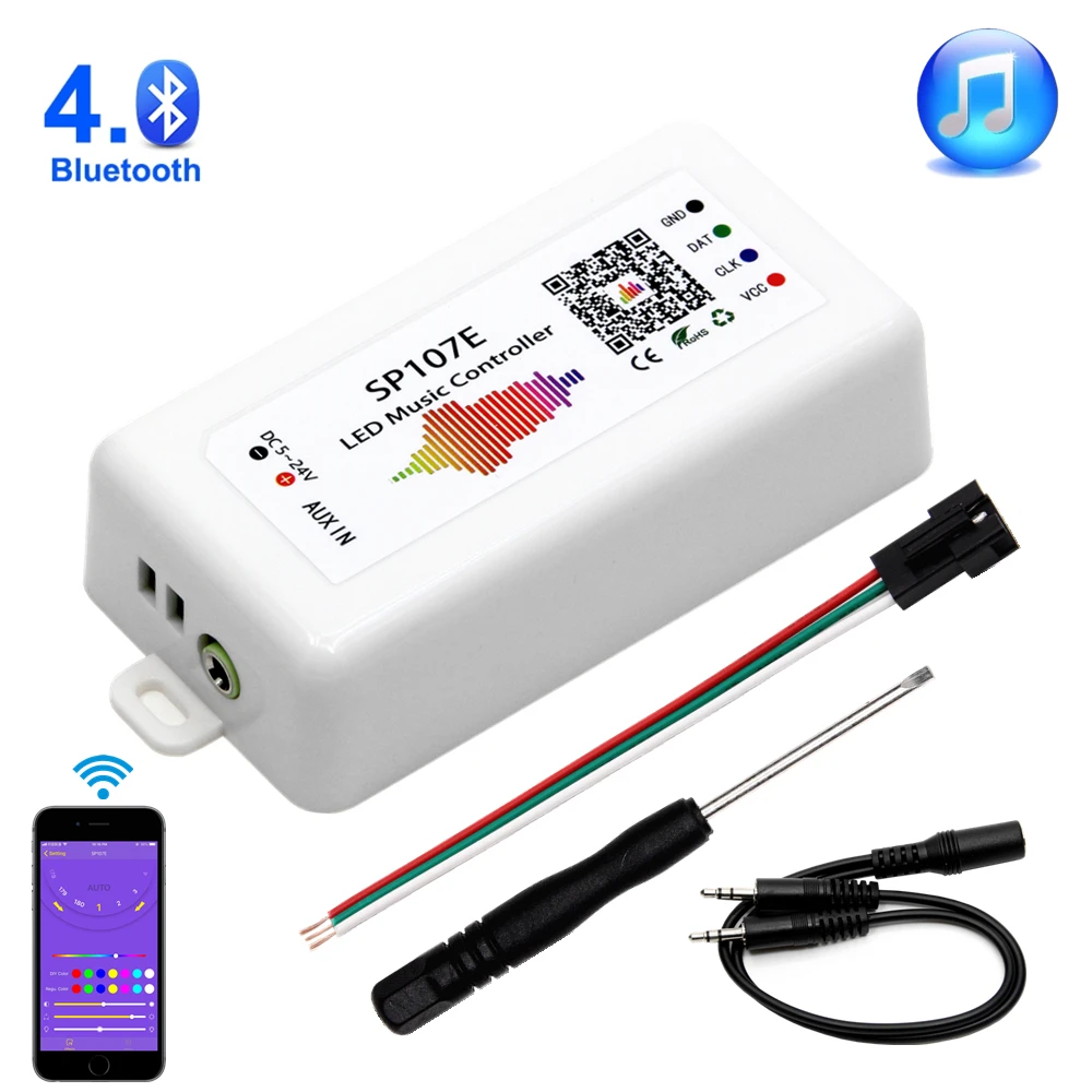 SP107E SPI светодиодный Bluetooth пиксельный IC контроллер по смартфону приложение для