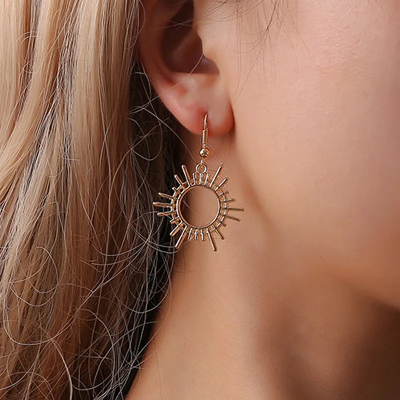 

Earrings For Women Gift Sunflower Gear Black Earring Fashion Jewelry